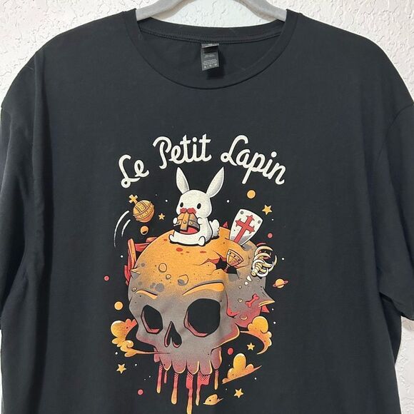 Le Petit Lapin short sleeve shirt black size XL - Picture 5 of 16